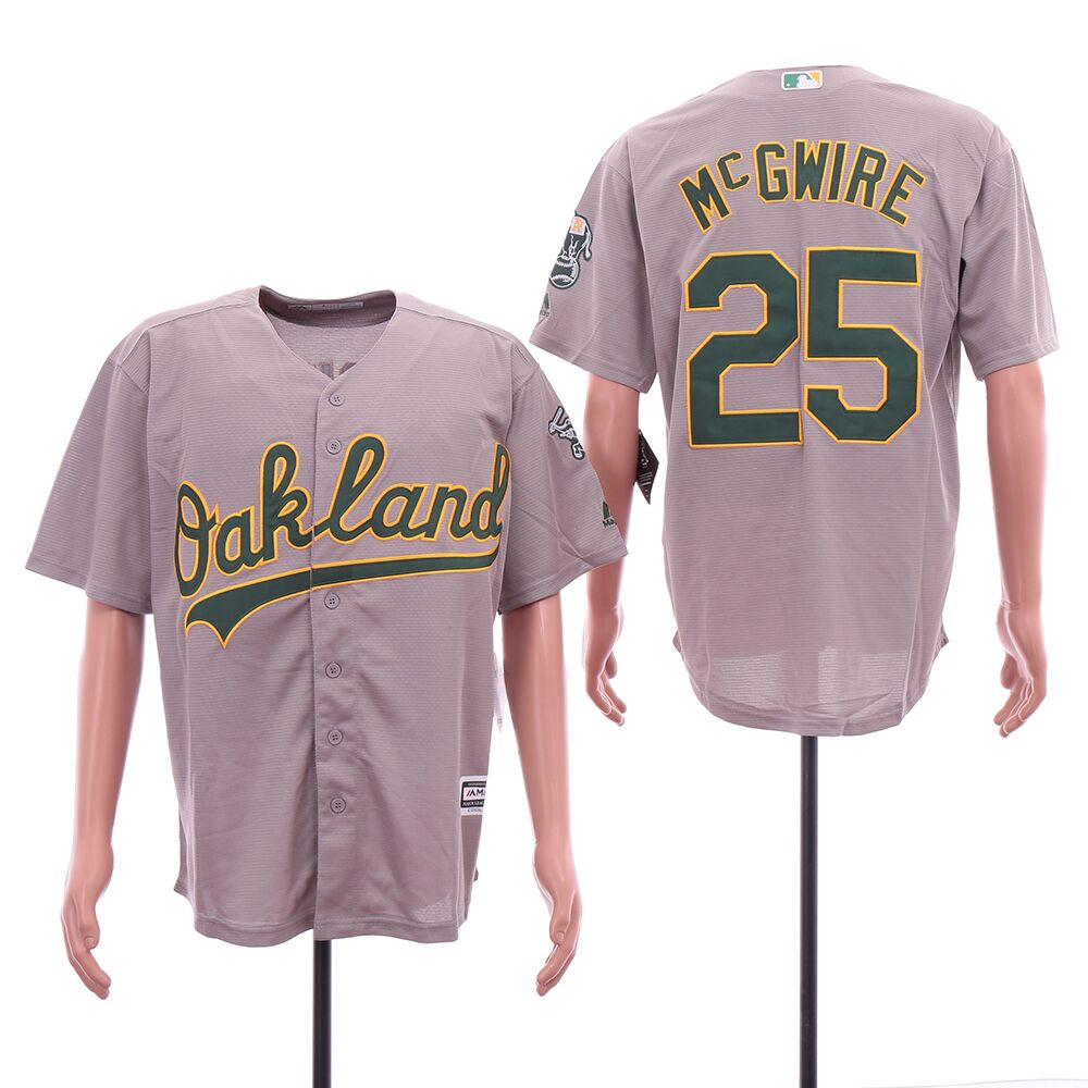 Men Oakland Athletics #25 McGWIRE Grey MLB Jerseys